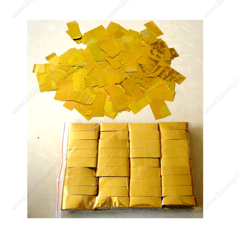 Wedding Marriage Bride Event Festival Shine 1KG Rectangle Gold Confetti Paper for Confetti Cannon Machine Stage Effect Concert