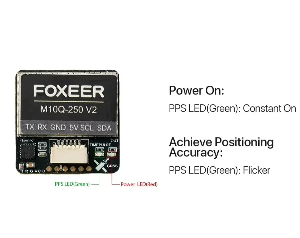 Foxeer M10Q 250 V2 GPS with Compass IST8310 Dual Protocol 2D ACC 1.5m Precise Positioning