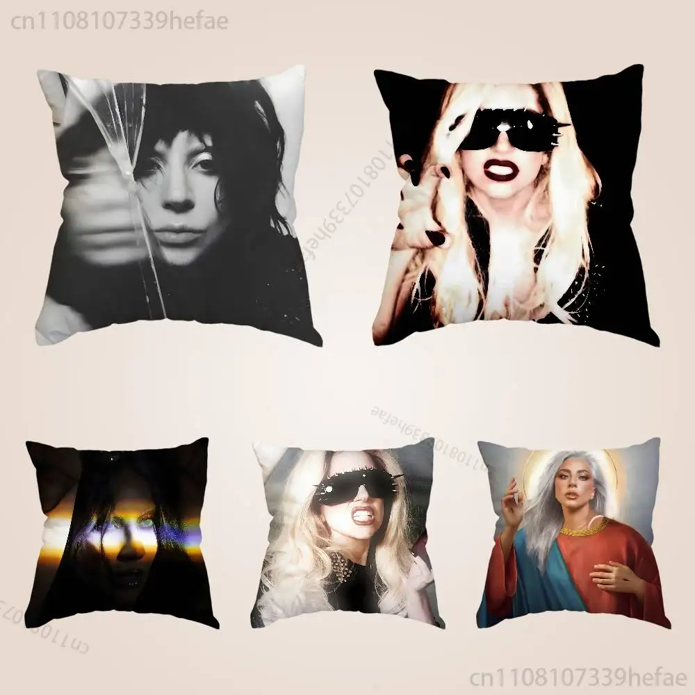

L-Lady G-Gaga Famous Singer Pillow Case Plush Pillow Cases Home Decoration Pillow Cover for Sofa Bed Chair Living Room