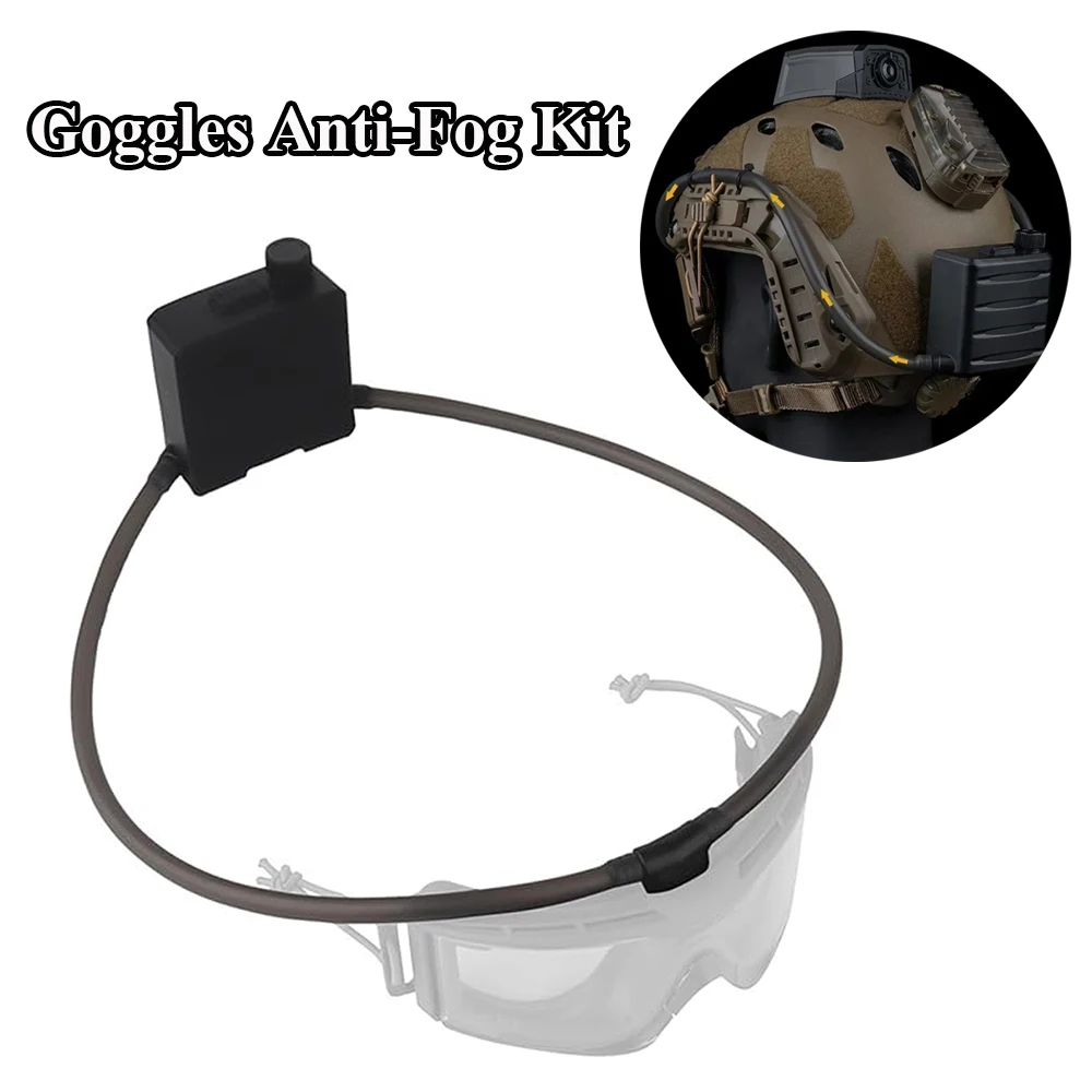 Tactical Goggles Fan Defogger Anti-Fog Kit Eyewear Air Defog for Airsoft Shooting Motocross Skiing Mountaineering Clear Vision
