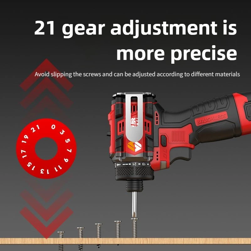 SUMAIWEI Brushless Electric Drill Cordless Knockable Driller Driver 80N.m 18V Screwdriver Li-ion Battery Electric Power Tools - Image 5