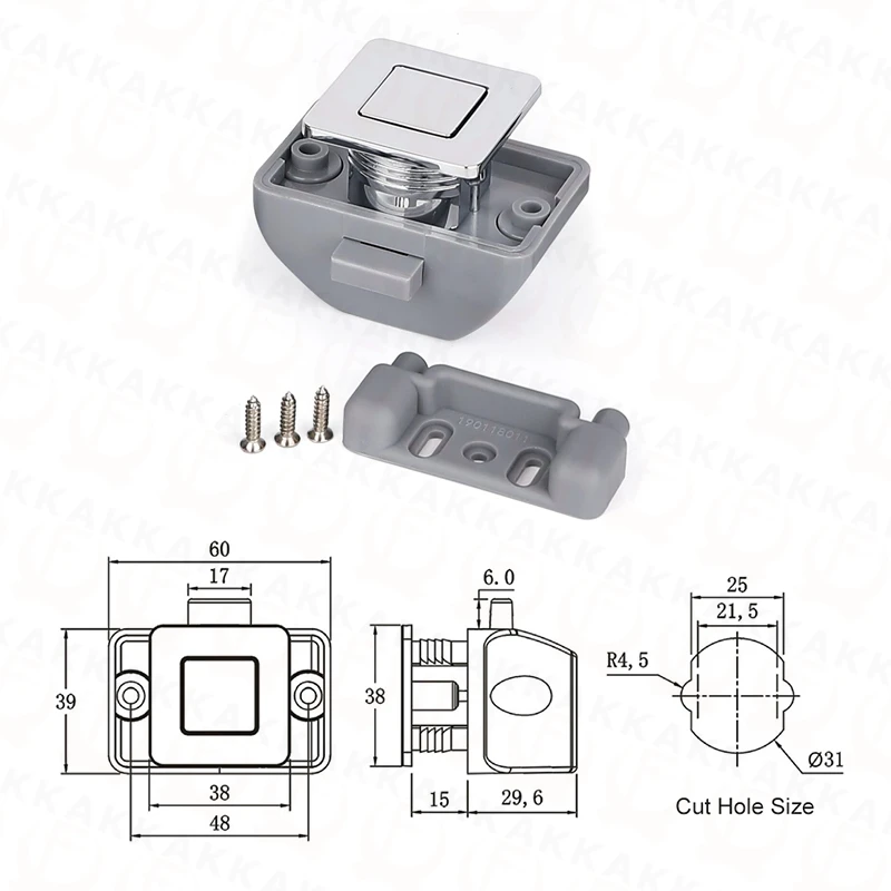 KAK 10 stks Camper Auto Push Lock RV Caravan Boot Motor Thuis Kast Lade Klink Knop Sloten Keyless Meubels deurslot Hardware