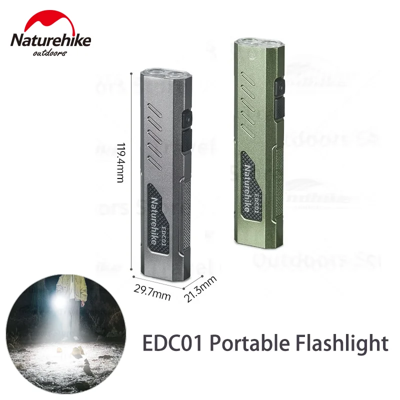 

Naturehike Portable Durable Flashlight Outdoor Hiking Strong Light Super Bright Long-range Lamp Rechargeable 96g Mini Flashlight