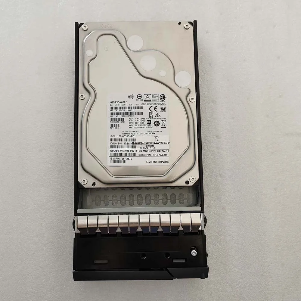4TB para disco duro de servidor NetApp X477A-R6 SP-477A-R6 108-00315 4T SAS 3,5"