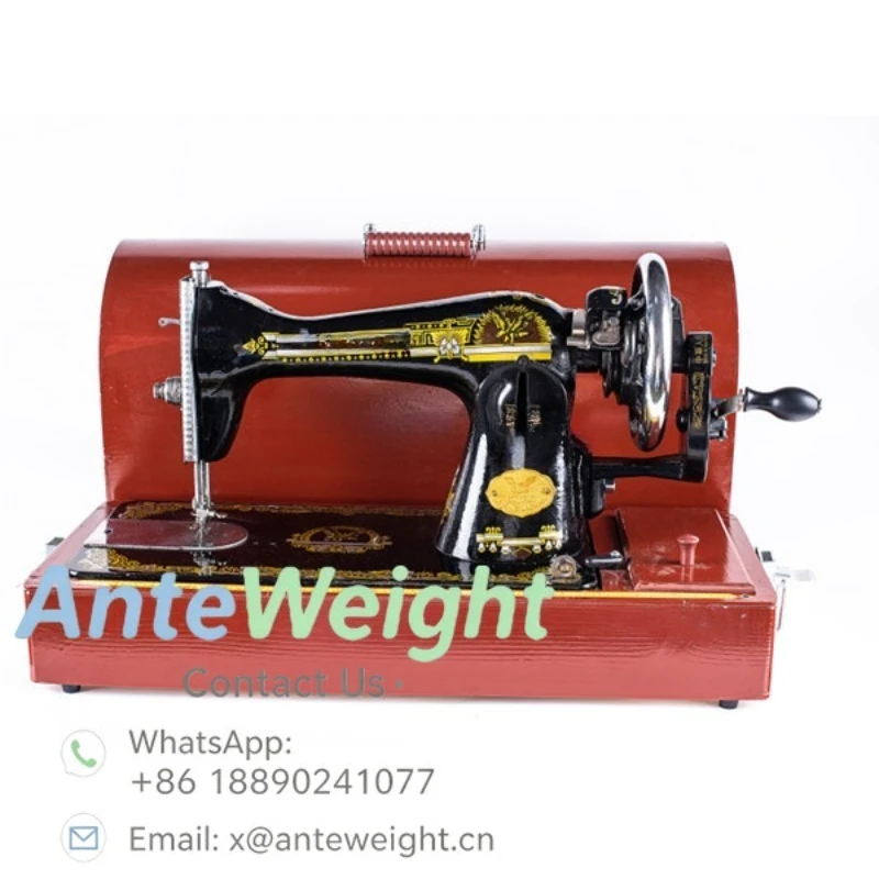 JA2-1 Household Sewing Machine Hot Sell Ghana Market New Condition Manual Feed Flat-Bed Chain Wooden Case Set