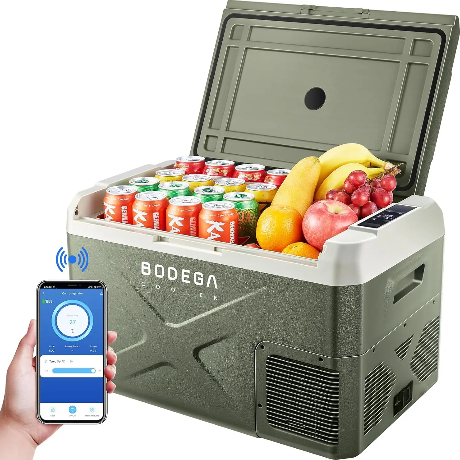 

12 Volt Car Refrigerator, Electric Cooler Portable Freezer WIFI APP Control, 32Quart(30L) RV Car Fridge-4℉-68℉, 12/24V DC100-240