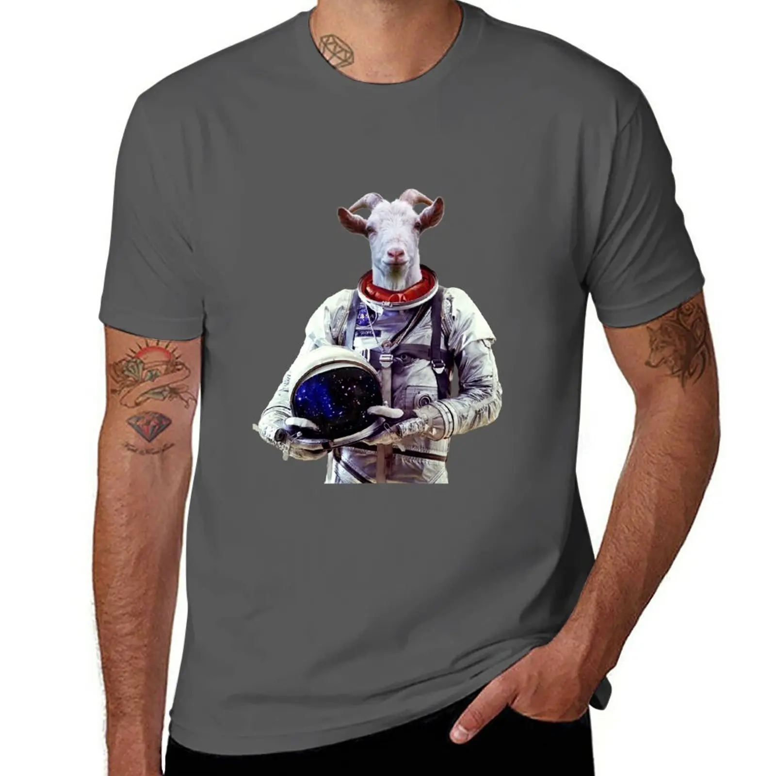 New Goat Astronaut In Space T-Shirt cute clothes custom t shirts men clothes