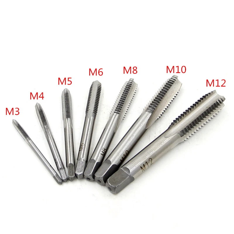 

M3-M12 Seven-Piece Hand Tap Square Handle Straight Groove Thread Tap Tapping Internal Thread Tool Set