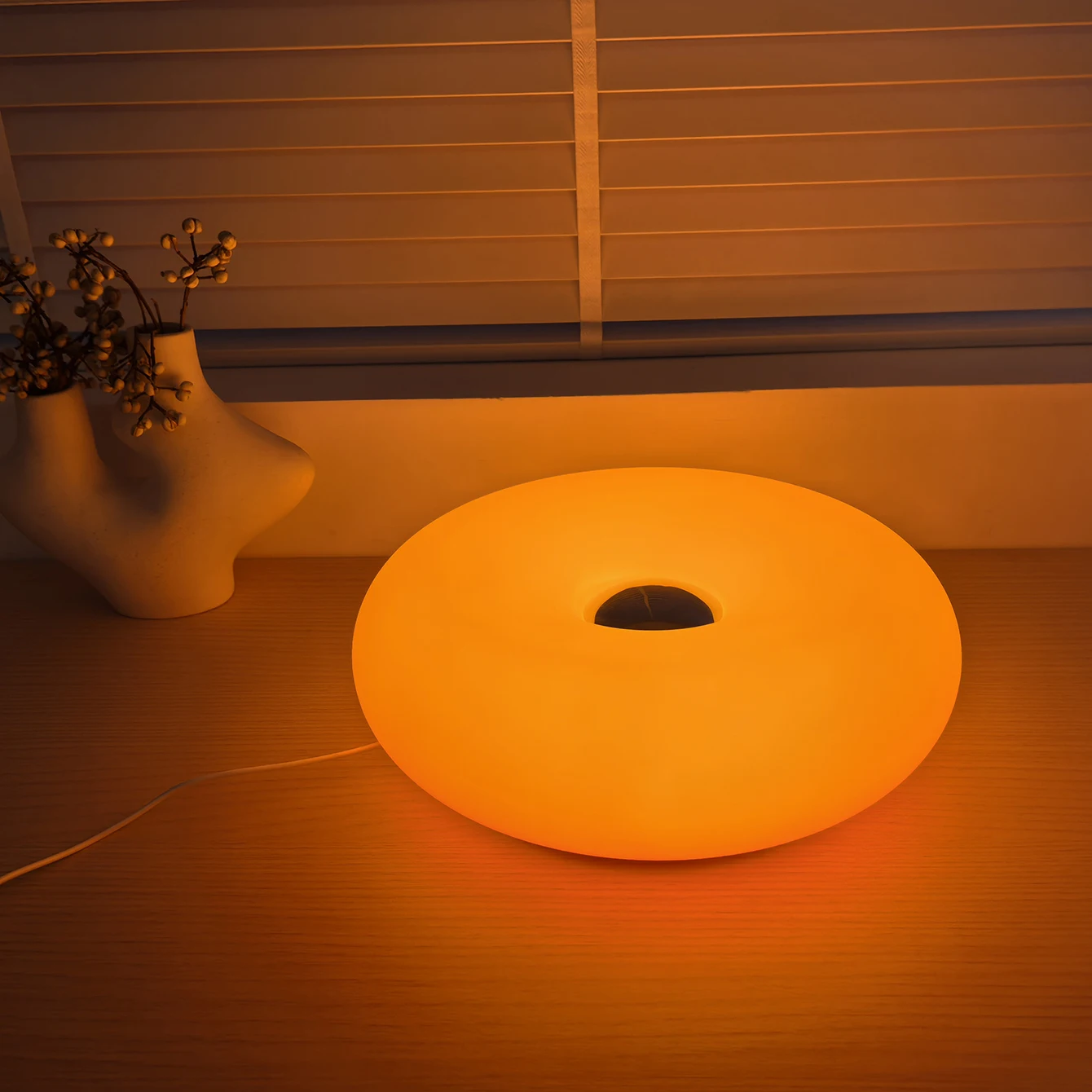 Bedroom bedside lamp USB plug tri color dimming donut table lamp Bauhaus living room dining room decorative light