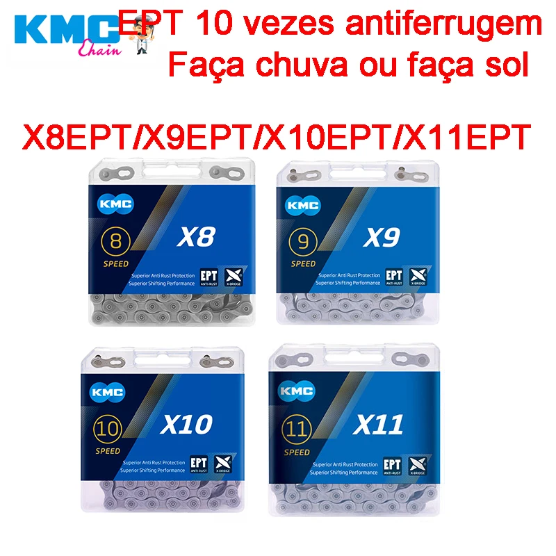 Corrente de bicicleta antiferrugem KMC X8EPT/X9EPT/X10EPT/X11EPTMTB Corrente de bicicleta de estrada para FOX Specialized Dahon Merida TREK Giant SCOTT Cannondale peças de corrente de bicicleta