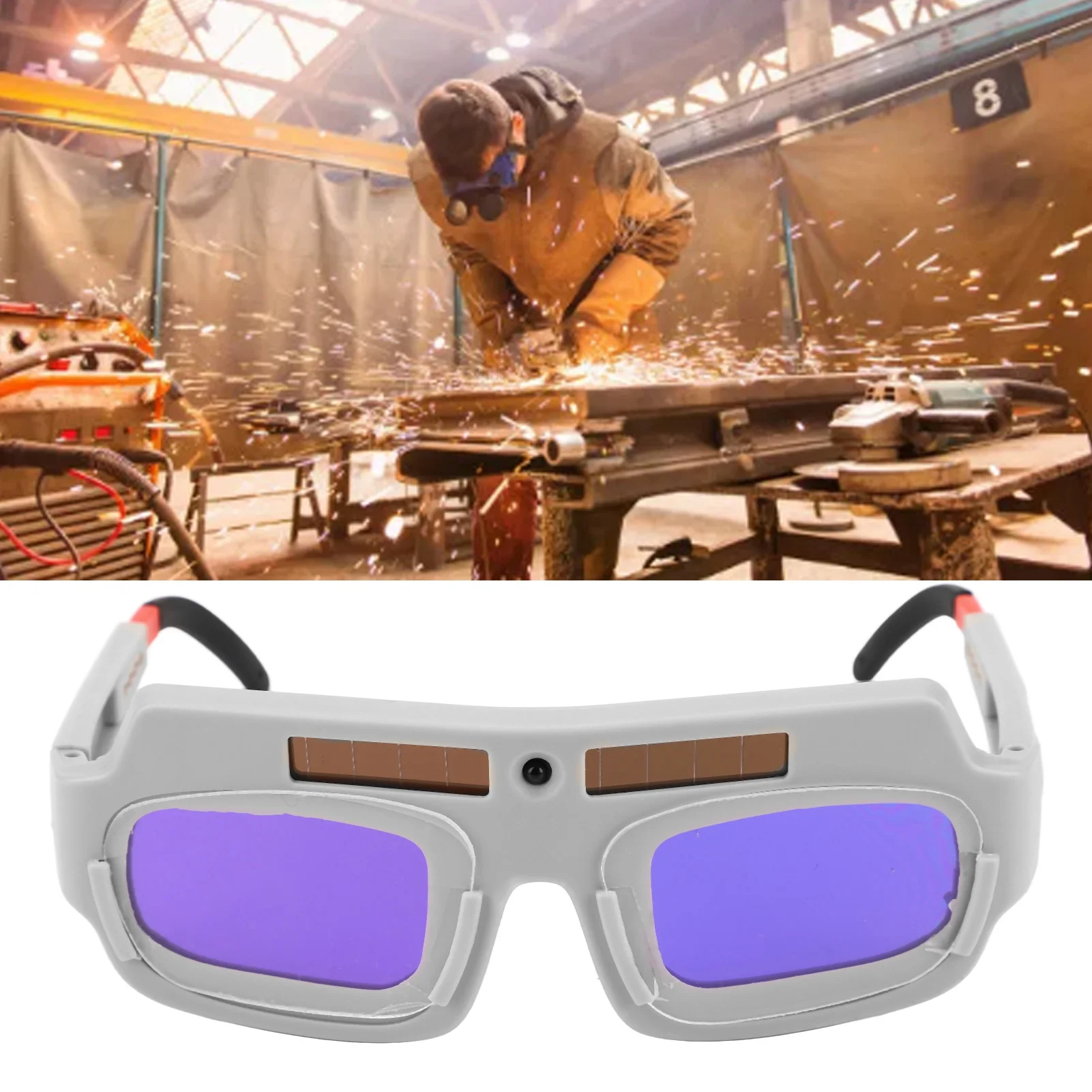 

ZK20 Welding Glasses Soldering Goggles Auto Darkening Solar Power Battery for Eye Protection