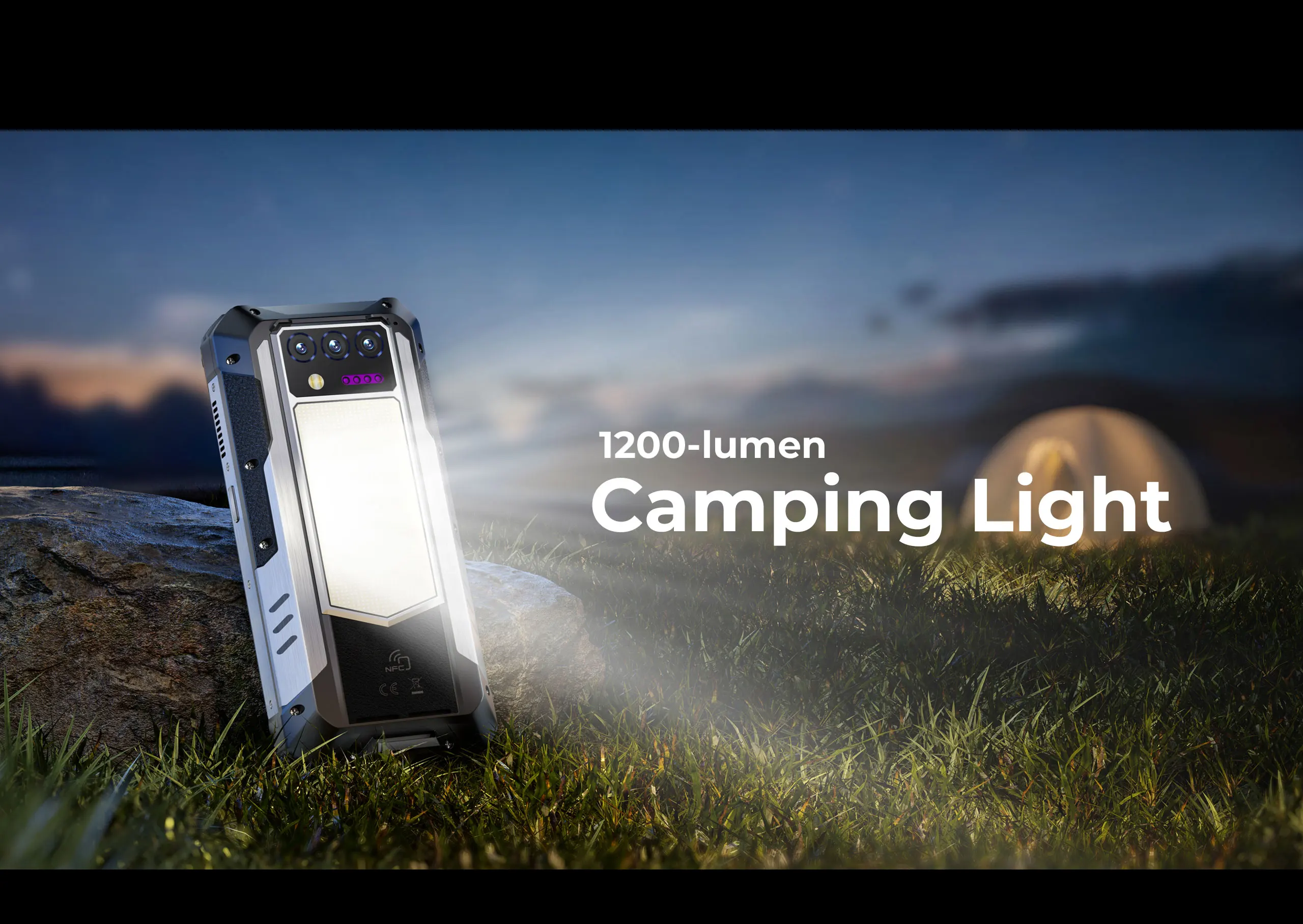 Oukitel WP100 Rugged Phone 33000mAh Battery Built in Laser Rangefinder 6.8 Inch 12+24GB RAM+512GB Mobile Phone 200MP Camera NFC