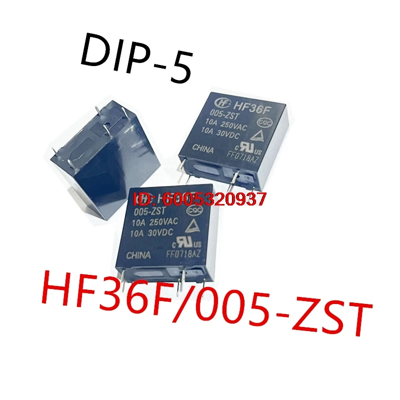 10piece  HF36F/005-ZS 、HF36F/012-ZS 、HF36F/024-ZS 、HF36F/005-ZST 、HF36F/024-ZST  DIP-5  New power relay