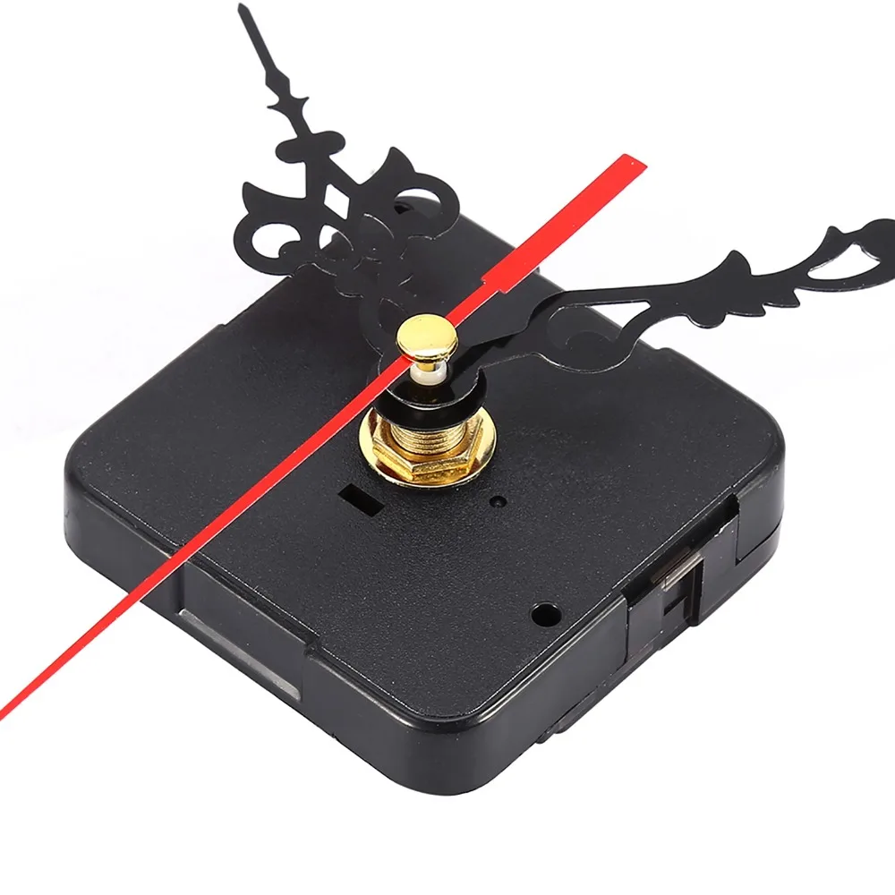 Black Color Quartz Clock Movement 2.2x2.2x0.63in Battery Powered Clock Repair Kit Mute Mechanism Shaft length 13mm