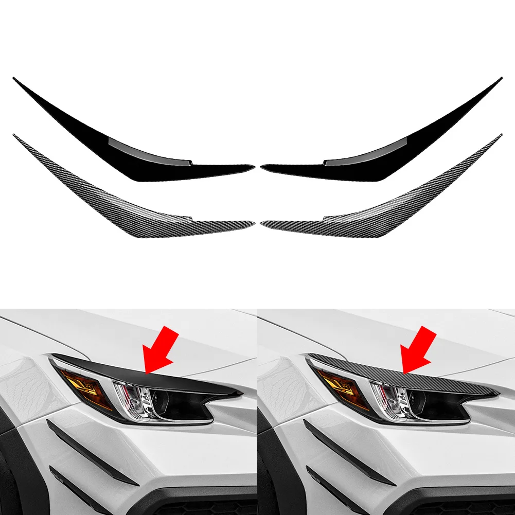 1 Pair Car Headlight Eyebrow Eyelid Trim Decorative ABS Plastic For Subaru WRX STI VB 2022-2025 2023 2024