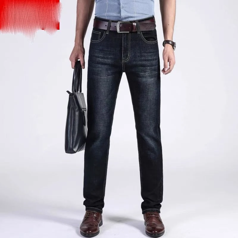 2023 Spring Summer New Solid Color Pockets Zipper Office Straight Pants Man Thin Style Cowboy Cotton Casual All-match Trousers