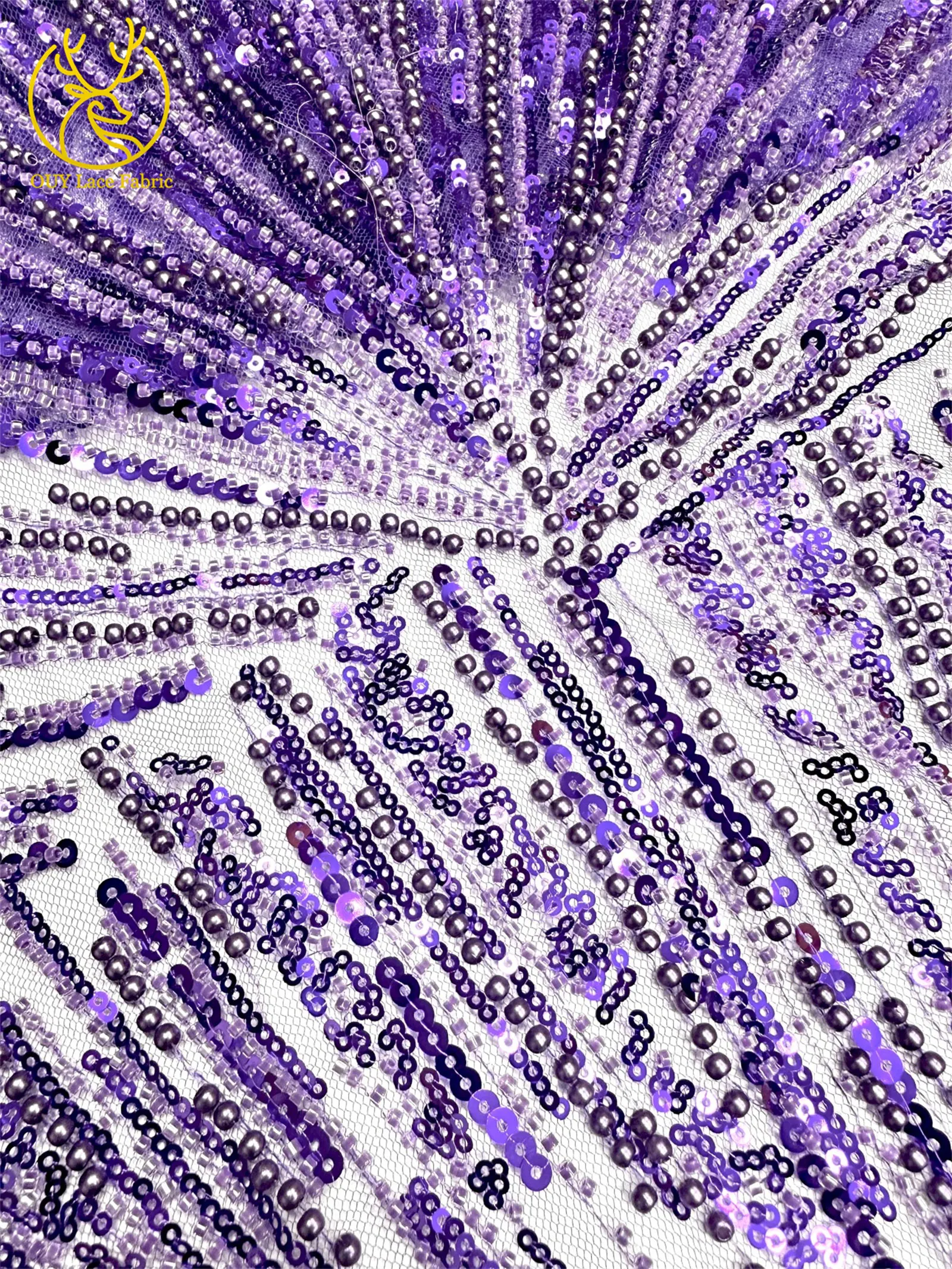 Afrikanischer Perlen-Spitzenstoff 2026 Heißer Verkauf Nigeria Französischer Tüll-Pailletten-Spitzenstoff für Party-Abendkleid-Nähmaterial 5 Yards – Detail 27