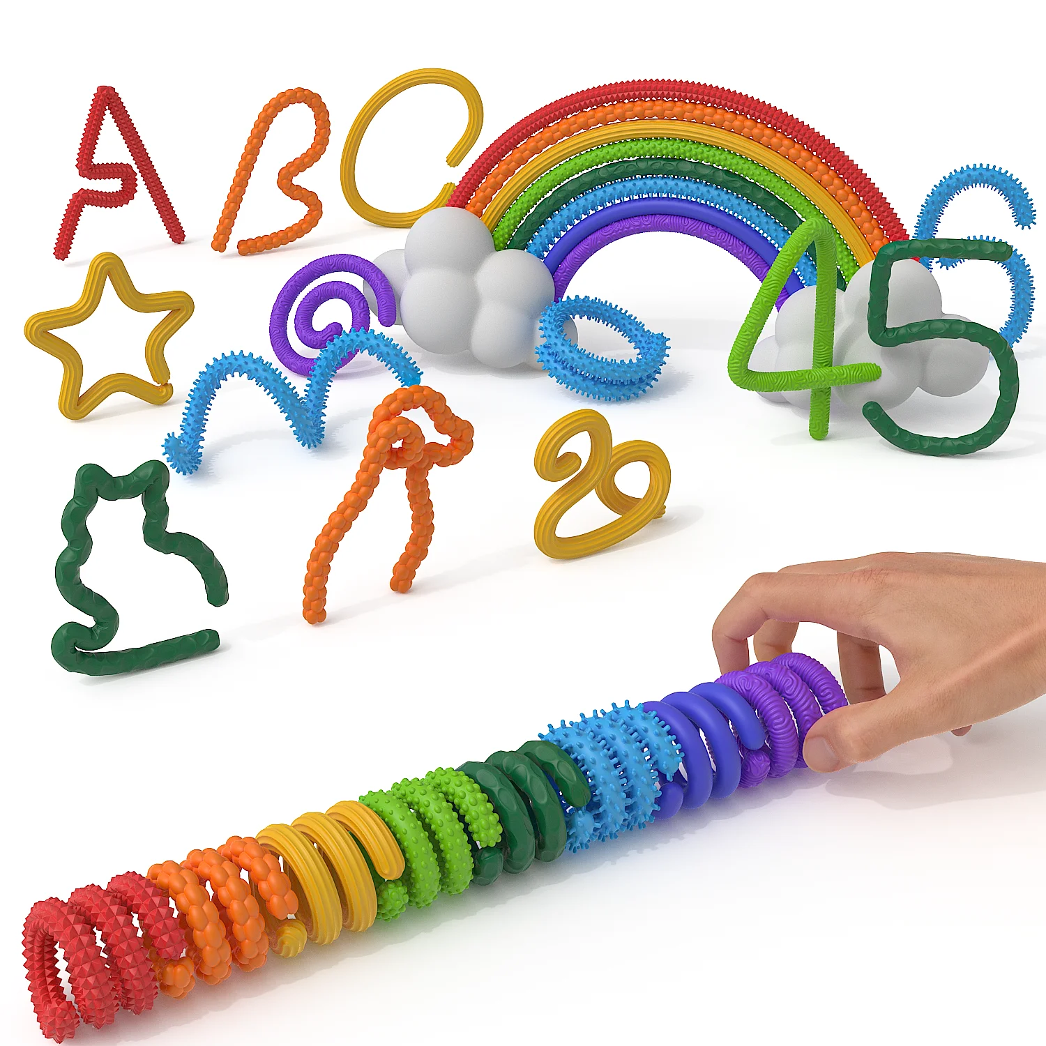 

6 шт. гибкие сенсорные палочки для детей, сенсорные игрушки для снятия стресса, тревоги, аутистики, СДВГ, путешествия, самолет, необходимые игрушки