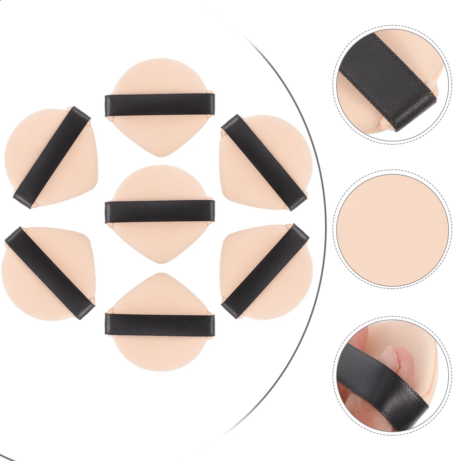 7個入り 両面使える ウェット＆ドライ パウダー ソフトメイクアップスポンジ ファンデーション ルースパウダー フェイス用