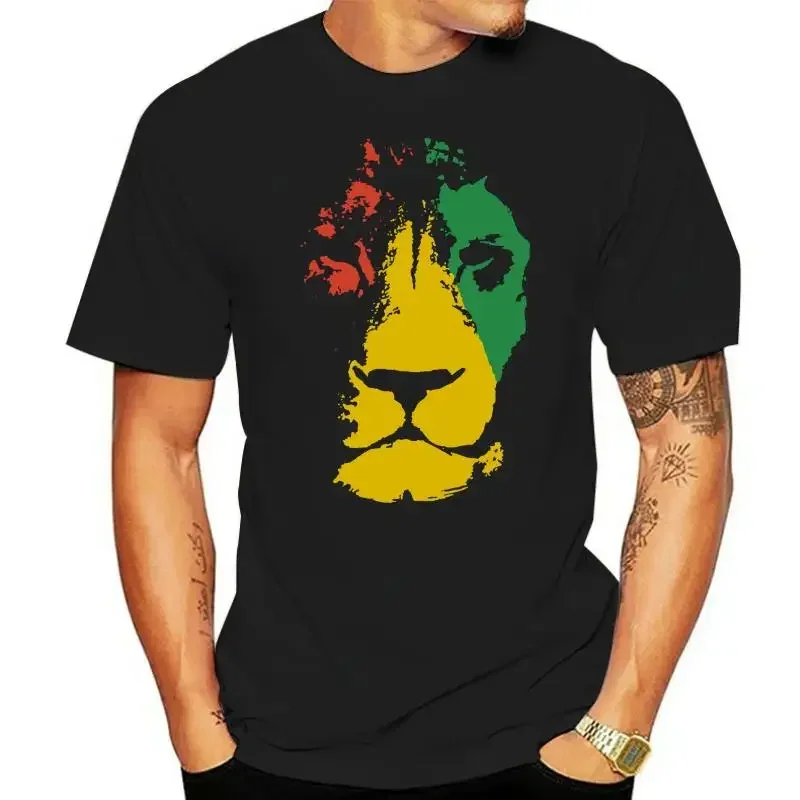 Jamaican Flag Rastafarian Rasta Graphic Tee Tshirt Jamaica Lion Mens Reggae T-Shirt  harajuku  oversized t shirt  men clothing