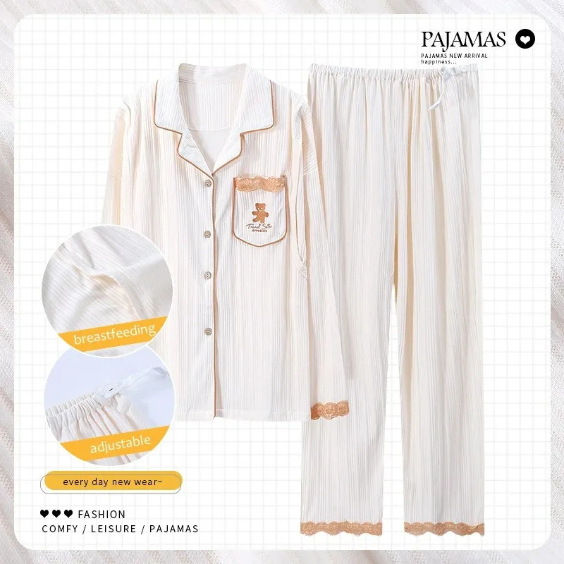 

Maternity Clothes For Breastfeeding Nursing Pajamas Pregnant Women Pajama Set Spring Night Sleepwear Tops Pants For Pregnancy