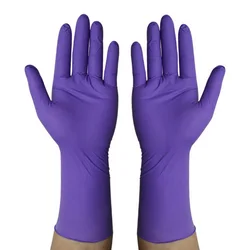 12 Inches Acid and Alkali Resistant Kitchen Household Scrubber DishwashingTools Disposable Rubber Cleaing Nitrile Gloves