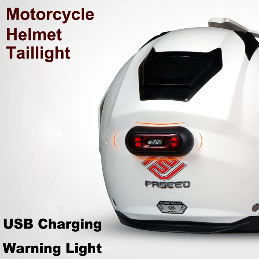 Motorcycle Helmet Warning Strobe Light LED Bike Helmet Warning Flashing Signal Lamp Intelligent Safety Warning Taillights