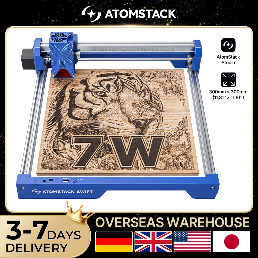 【¥18,765】ATOMSTACK SWIFT レーザー彫刻機 7W ブルー 特別割引-アリエク特価アラート