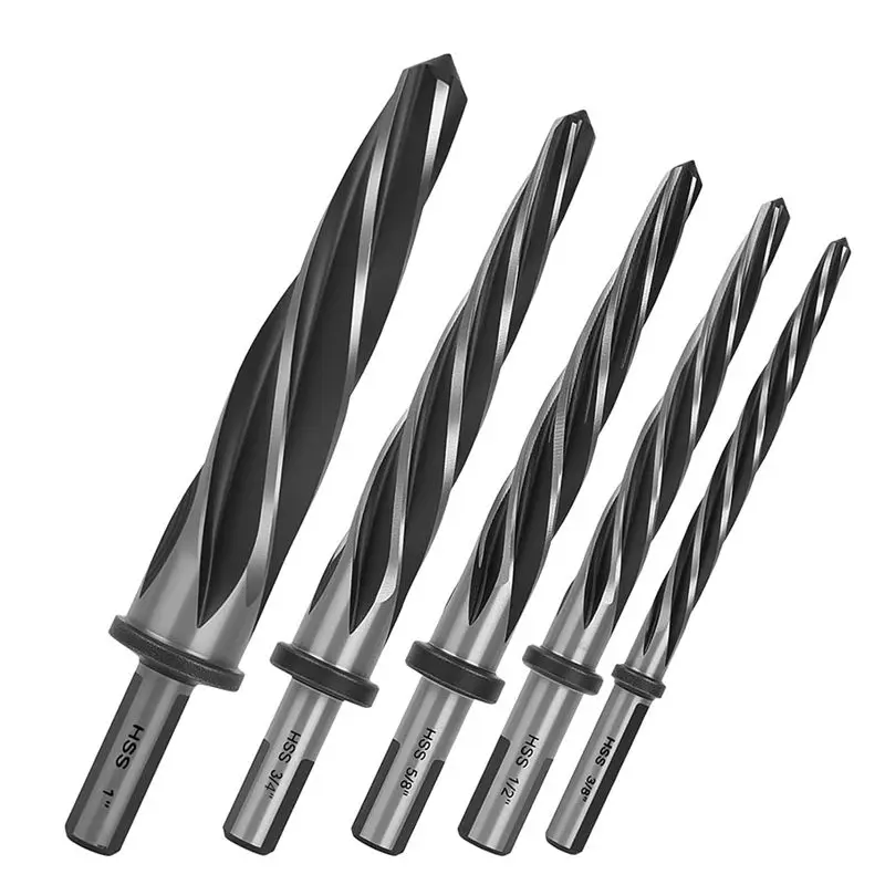 AC88-5 PCS M2 HSS Taper Chucking Reamer Set For Steel, Metal, Wood, Alloy, 1/2