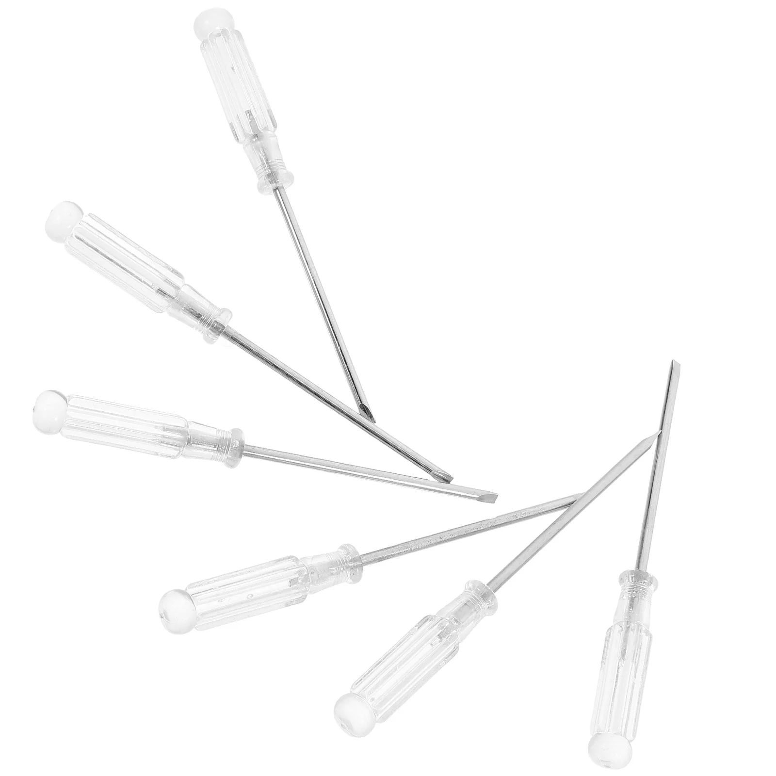 6 個小型ドライバーセット透明マイナス精密ツール家庭修理用ポータブルハンドヘルドキットヘビーデューティドライバー