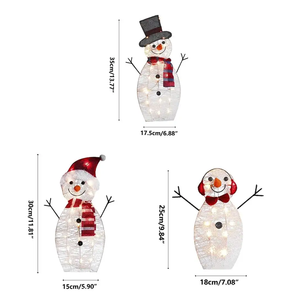 مضاءة ثلج عيد الميلاد حديقة ديكور مع ضوء LED متوهجة ثلج عيد الميلاد المنزل في الهواء الطلق ساحة زخرفة #6