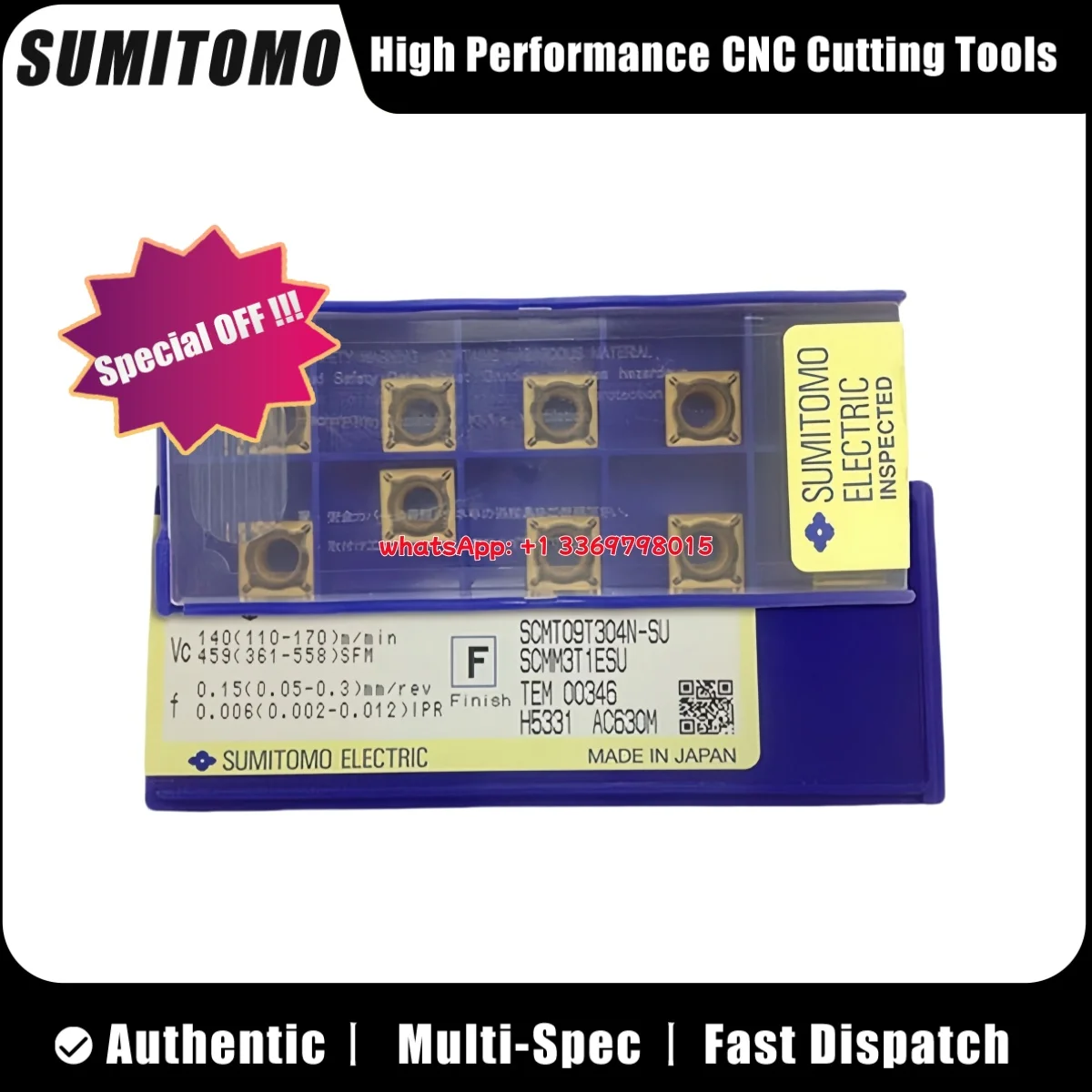 

SUMITOMO оригинальный SCMM SCMM090308ETM AC410K токарная вставка 10 шт. режущие инструменты с ЧПУ