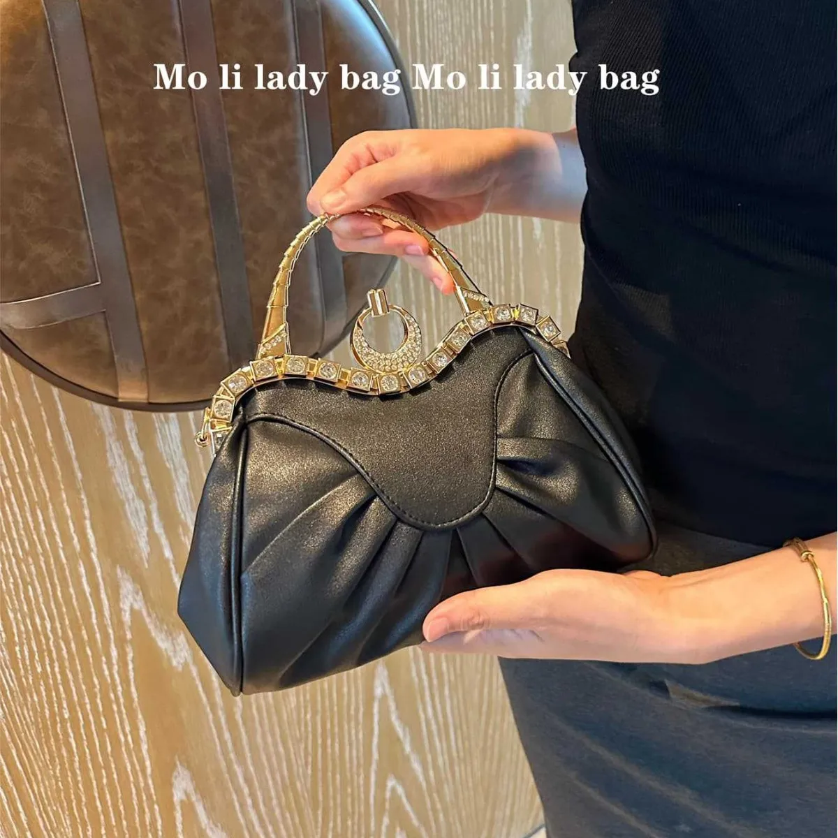

Black White Gold Silver Ladies Evening Bags High End Socialite Prom Party Clutch Purse Metal Handbags For Women Shoulder Bags