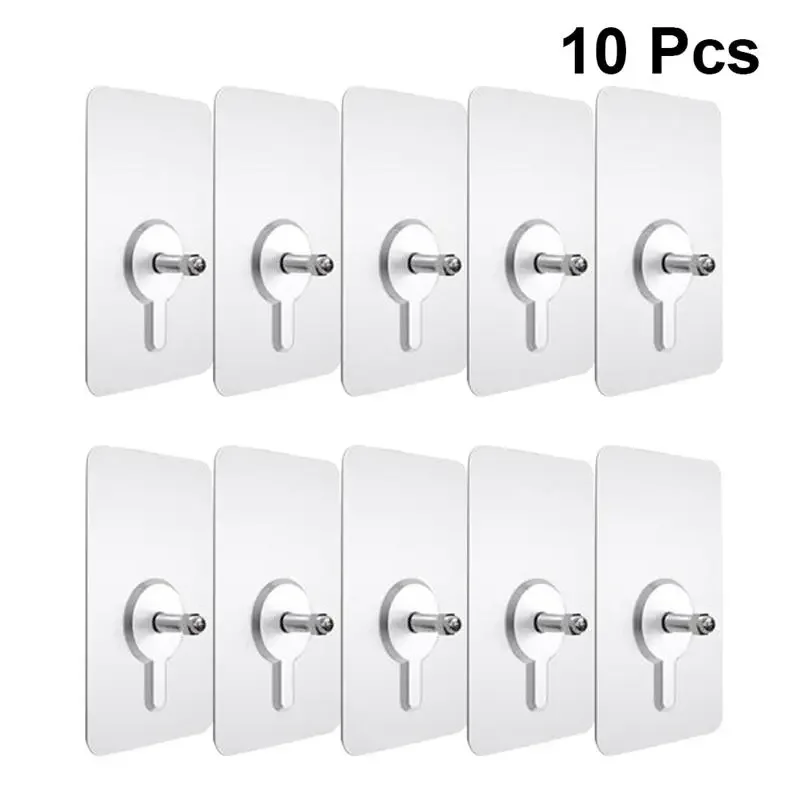 10pcs Punch Free Screws Hanger Non-Marking Screw Stickers Wall Picture Hardwall Drywall Icture Hanging Kitchen Bathroom Hook