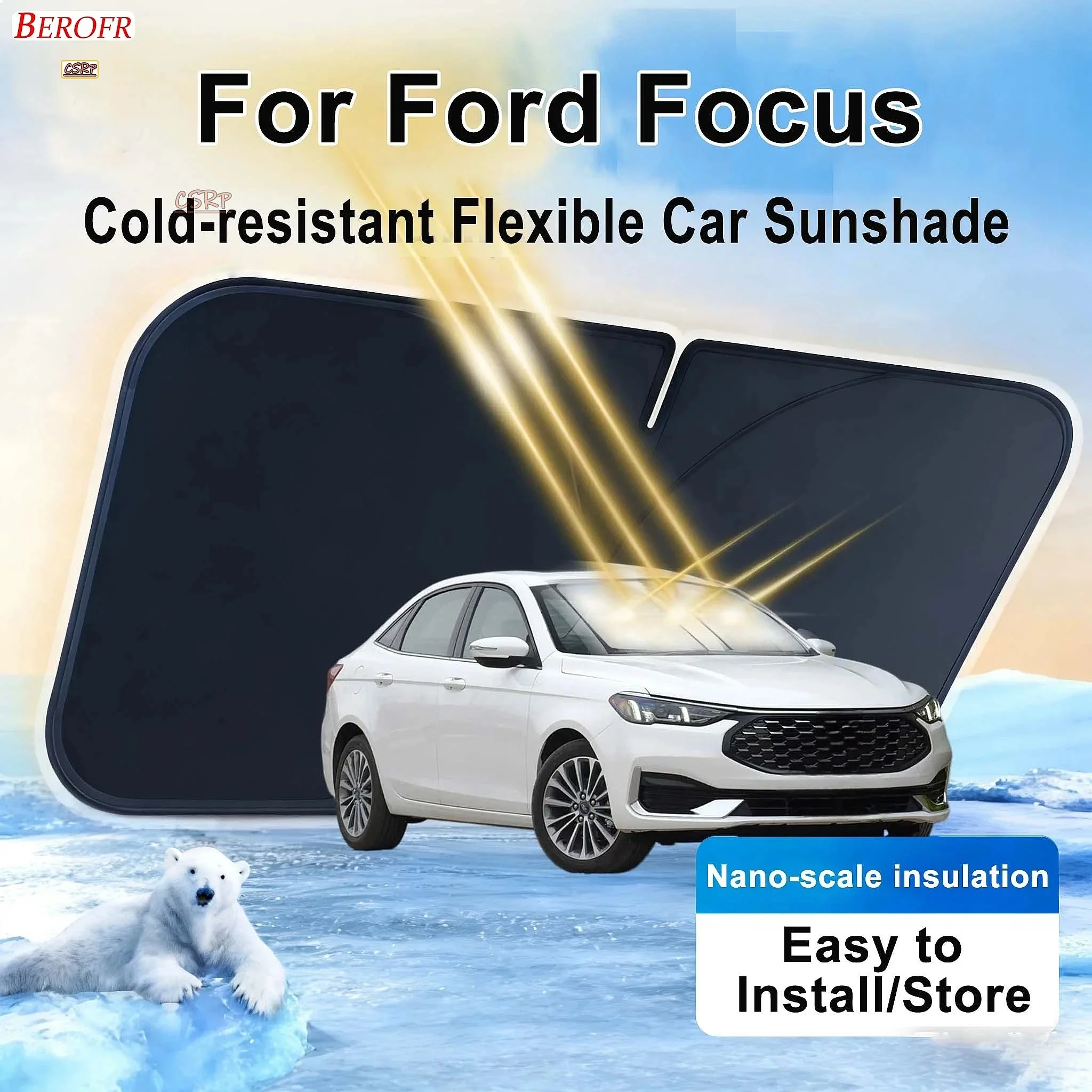 For Ford Focus 2020-2026 Car Windshield Sunshade Cover Front Window Sun Shade Heat Insulation Summer Auto Accessories