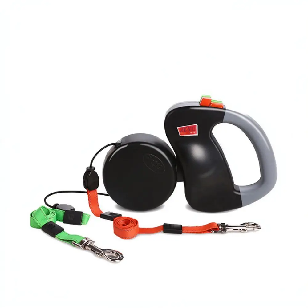 Double Pet Retractable Leash Automatic Extendable Traction Rope Nylon Belt For Two Dogs Walking Lead Accessory