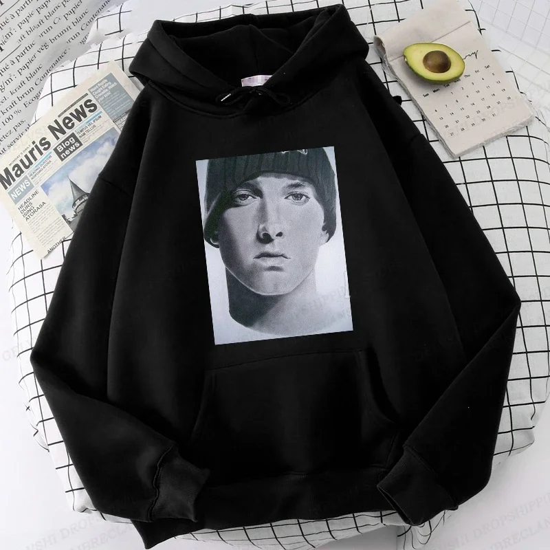 Eminem Print Hoodie Men Women Fashion Hoodies Kids Hip Hop Hoodies Women Sweats Boy Coats Rapper Sweats Men\'s Clothing Rock