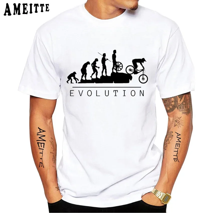 Summer Mountain Bike Evolution TShirt Harajuku Bike T-Shirt Men Short Sleeve High Quality Tees Clothing