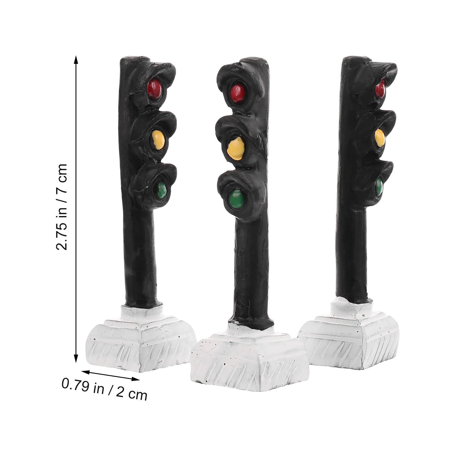 

3 PCS Traffic Light Ornaments Household Decoration Crosswalk Signal Toy Model Resin Sturdy
