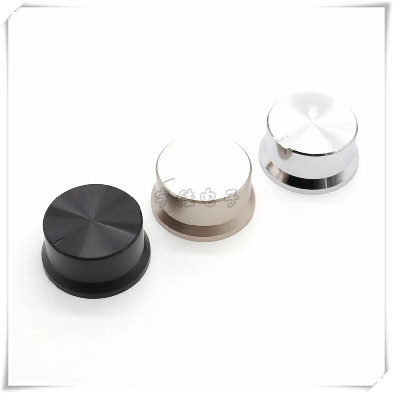 1PCS 44.5*22MM Amplifier Volume Adjustment Knob Potentiometer Knob Cap 6MM Flower Shaft Black Silver Gold