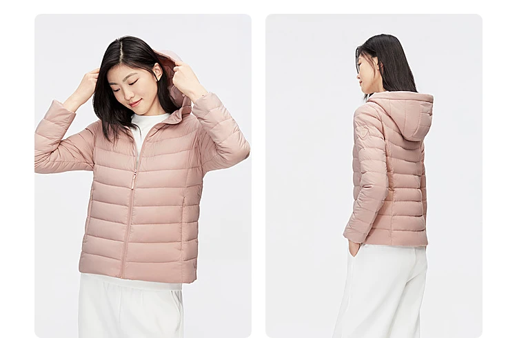 BOSIDENG New 90% Down Jacket for Women Light Jacket Hooded Jacket