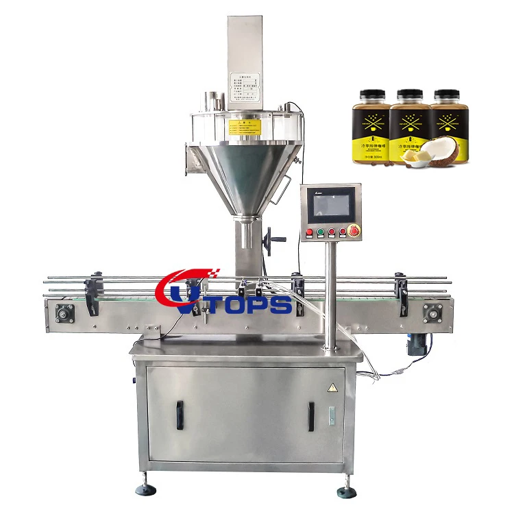 Fully Automatic Bottle Powder Filling Machine / Auger Filler With Split Hopper And PLC Control System