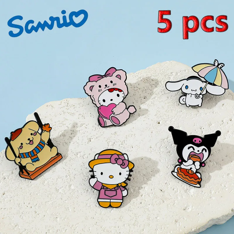 Sanrio Metal Badge Cute Brooch Accessories Brooch Backpack Bag Hat Fashion Design Pines for Friends Jewelry Christmas Gifts