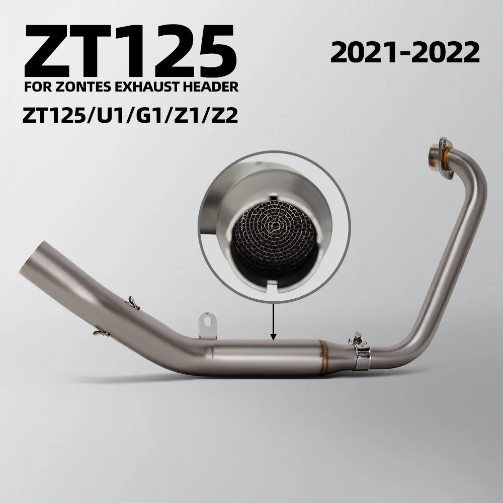 Motorcycle Exhaust Manifold Kit Street Bike 51MM Interface Front Pipe For Zontes ZT125 ZT155 ZT-125/155 Z1 Z2 U1 G1 BK 2021-2024