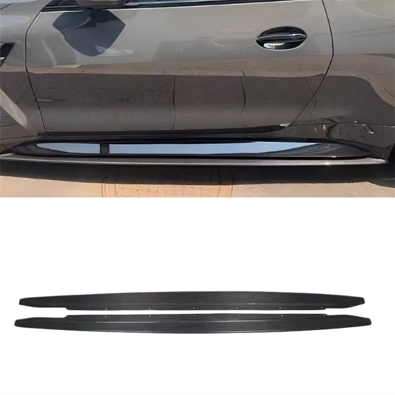

For BMW M3 M4 G80 G82 ReaI Dry Carbon Fiber Side Skirts Extensions Lips Spoiler Car Accessories Body Kit