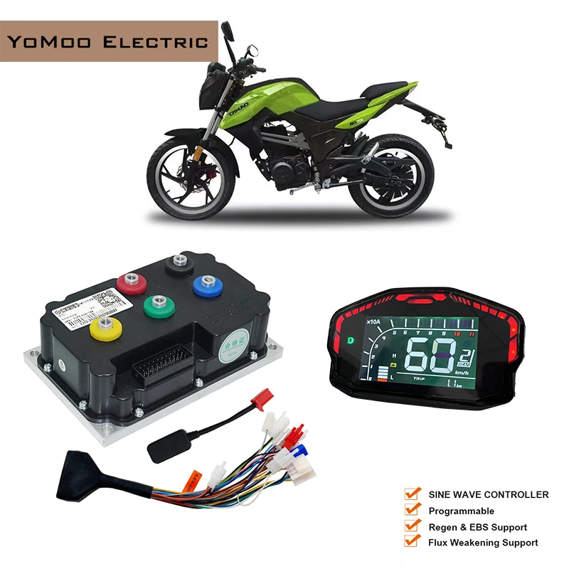 

FarDriver ND84530 60V-84V 330A 5KW 110KMH PMSM BLDC Sine Wave Motor Controller with DKD Display For Electric motorcycle Moped