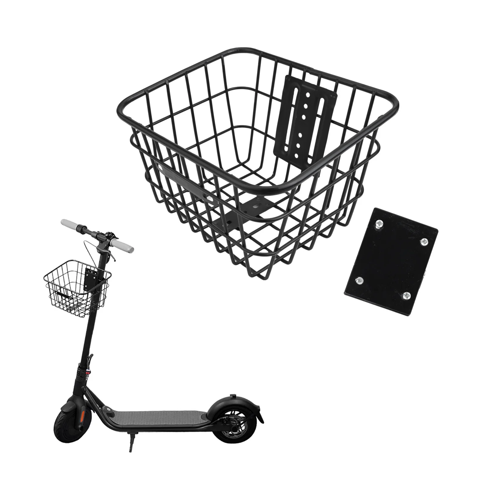 Cesta de compras portátil para bicicletas, cesta de tubos de hierro, transporte de comestibles, pieza de Scooter, compatibilidad fácil de usar
