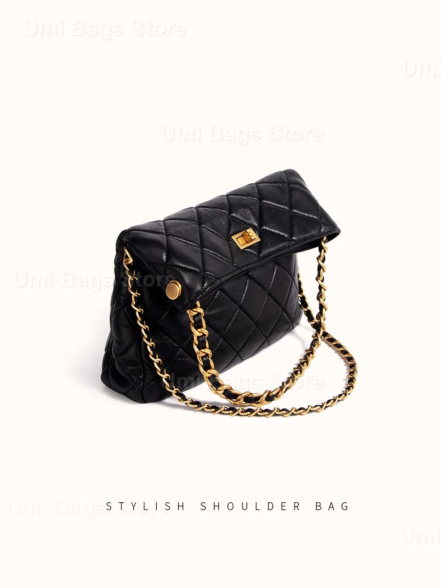 2025 حقيبة عصرية تحت الإبط سعة كبيرة الماس جارلاند عطر صغير نمط حقيبة يد من جلد الغنم حقيبة كتف جلدية متعددة الاستخدامات