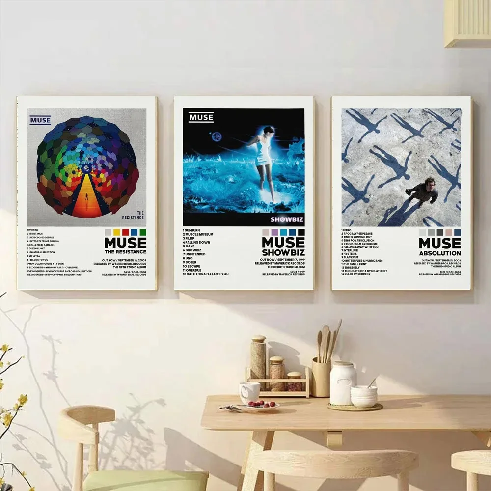 Muse Absolution The Resistance Tracklist, cubierta de álbum de música, póster, impresiones, pintura en lienzo, imagen artística de pared, decoración del hogar para sala de estar
