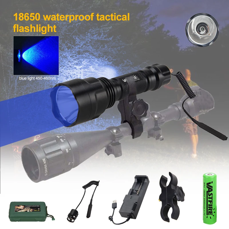 LED UV Flashlight Long Range Ultra Violet UV 395NM Blue Light Tactical Torch Outdoor Hunting Pet Urine Stains Detector Scorpion